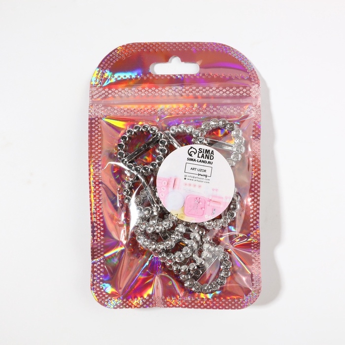 Пряжки кабошоны со стразами «Круг» для бантиков, d = 18 мм, 10 шт, цвет серебряный Пряжки кабошоны со стразами «Круг» для бантиков, d = 18 мм, 10 шт, цвет серебряный