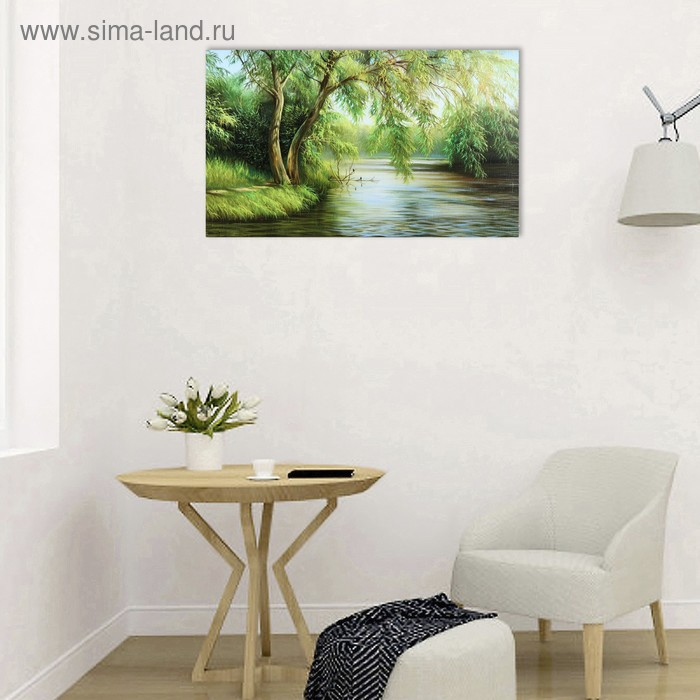 Картина на холсте Картина на холсте "Склонившись над рекой" 60*100 см