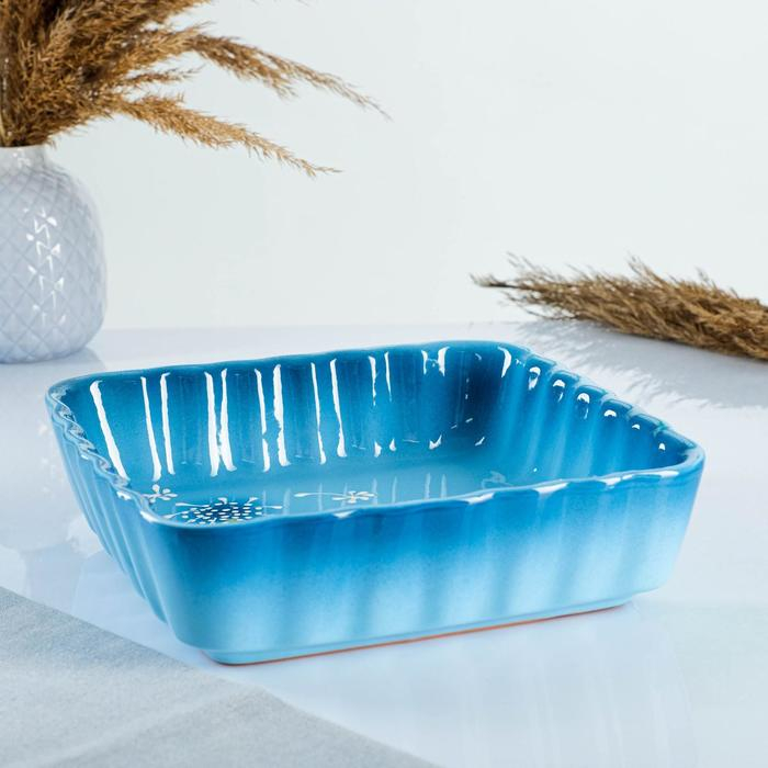 Емкость для запекания  Емкость для запекания "Волна квадратная" 1,5л / 6,5х23х23см, расторопша