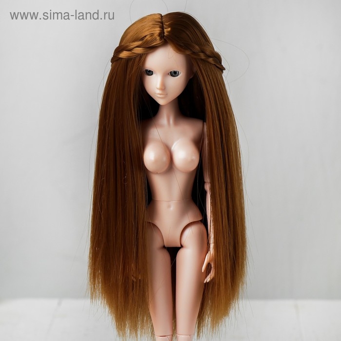 Волосы для кукол «Прямые с косичками» размер маленький, цвет 28