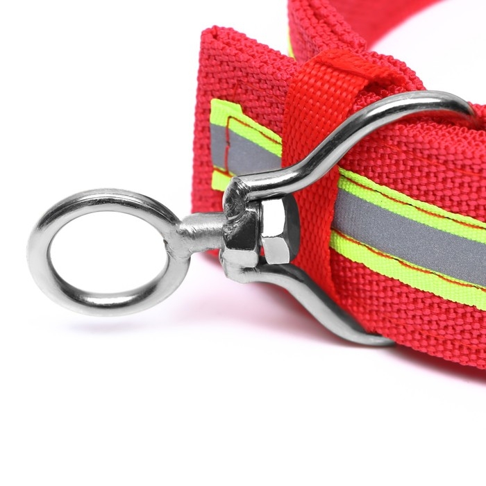 Ошейник четырехслойный светоотражающий с вертлюгом, 71 х 5 см, ОШ 55-65 см, красный Ошейник четырехслойный светоотражающий с вертлюгом, 71 х 5 см, ОШ 55-65 см, красный