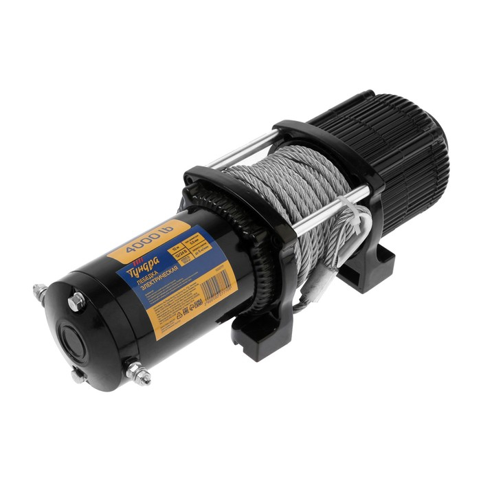 Лебедка электрическая ТУНДРА, 12/24V, 4000 lb (1.8 т), 1.7 л.с., до 6 м/мин, 5.5 мм х 10 м Лебедка электрическая ТУНДРА, 12/24V, 4000 lb (1.8 т), 1.7 л.с., до 6 м/мин, 5.5 мм х 10 м