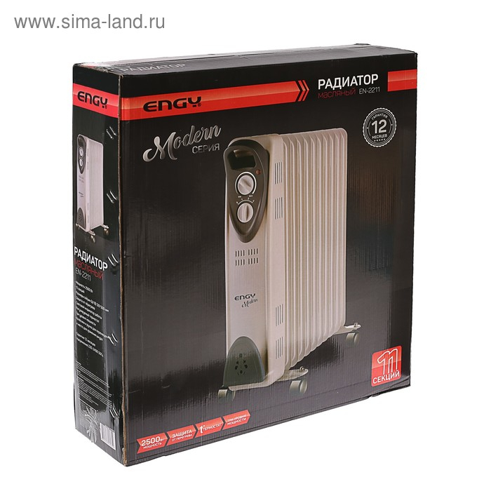 Обогреватель ENGY EN-2211 Modern, масляный, 2500 Вт, 11 секций, белый Обогреватель ENGY EN-2211 Modern, масляный, 2500 Вт, 11 секций, белый