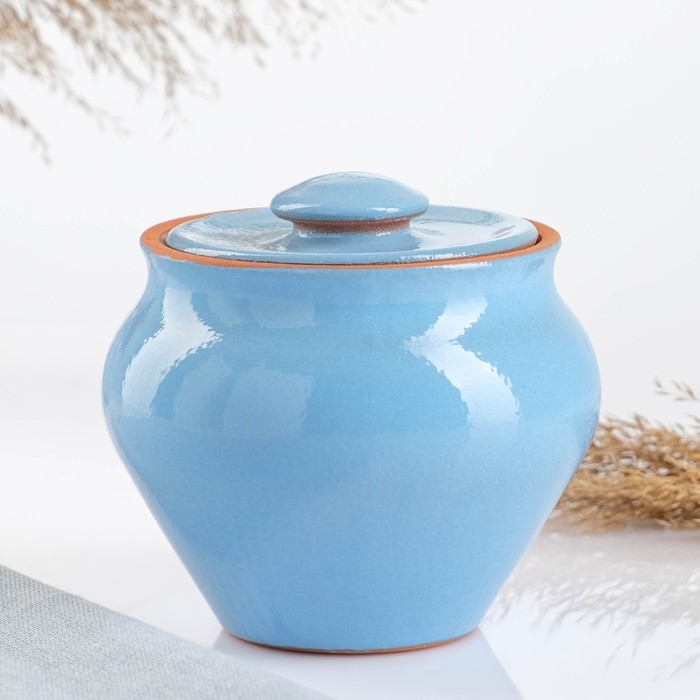 Набор  Набор "Вятская керамика №2" 6х0,5 + ухват + полка, голубой