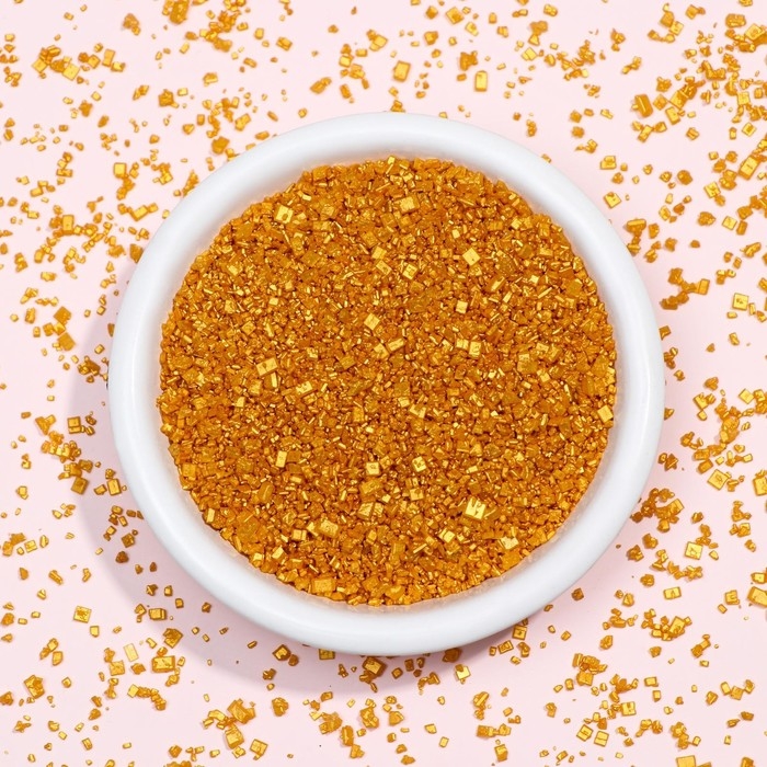 Кондитерская посыпка  Кондитерская посыпка "Сахар цветной", золотой, 50 г