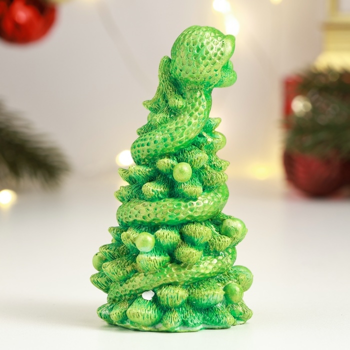 Новый год. Символ 2025. Фигура Новый год. Символ 2025. Фигура "Змея на елке" светло-зеленая, 10см