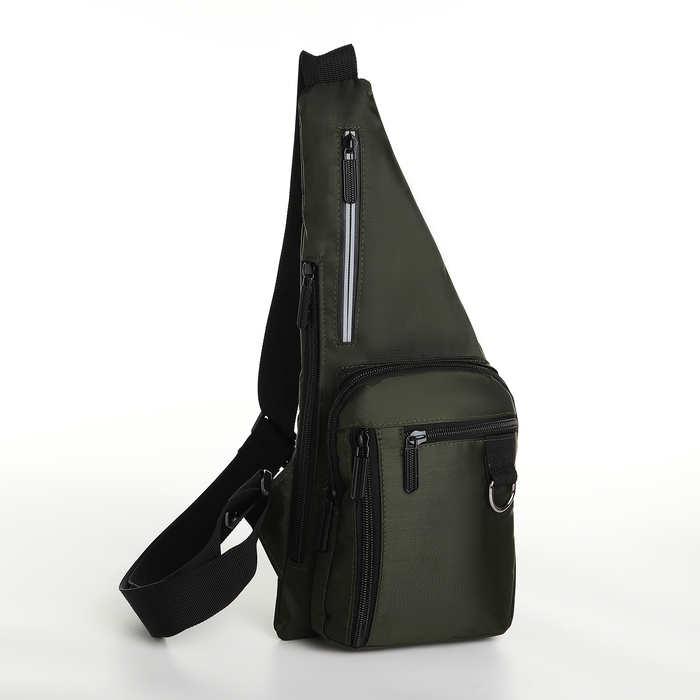 Сумка-слинг мужская из текстиля, цвет хаки Сумка-слинг мужская из текстиля, цвет хаки