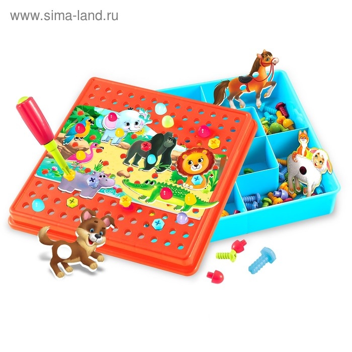 Конструктор винтовой «Конструктики: Животные», 105 деталей Конструктор винтовой «Конструктики: Животные», 105 деталей