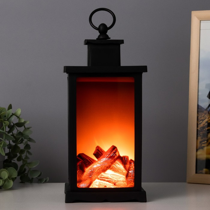 Ночник Ночник "Камин" LED чёрный 13х13х30 см RISALUX