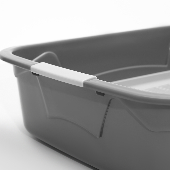 Туалет с бортом с сеткой, 45х34х15 см, серый Туалет с бортом с сеткой, 45х34х15 см, серый