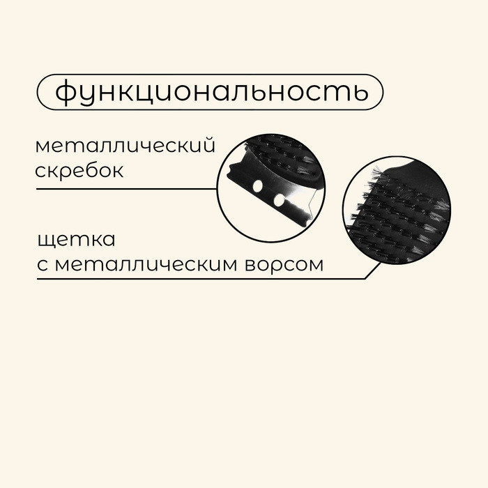 Щётка-скребок для чистки гриля Maclay, 45 см, на длинной ручке Щётка-скребок для чистки гриля Maclay, 45 см, на длинной ручке
