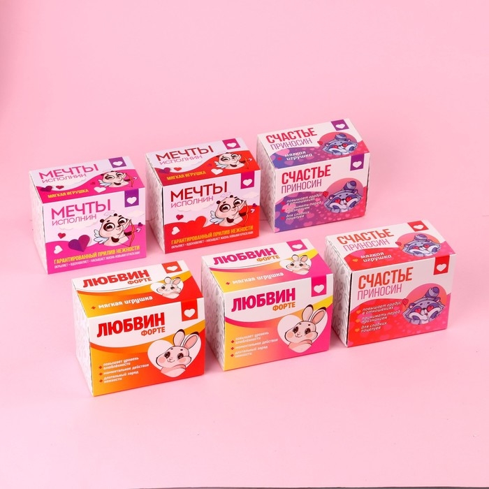 Мягкая игрушка «Счастье приносин», медведь, цвета МИКС, в шоубоксе Мягкая игрушка «Счастье приносин», медведь, цвета МИКС, в шоубоксе