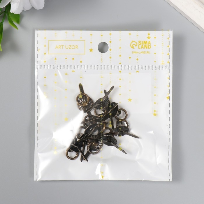 Ручка для шкатулки металл Ручка для шкатулки металл "Молоточек" бронза набор 10 шт С183 1,2х1,2 см