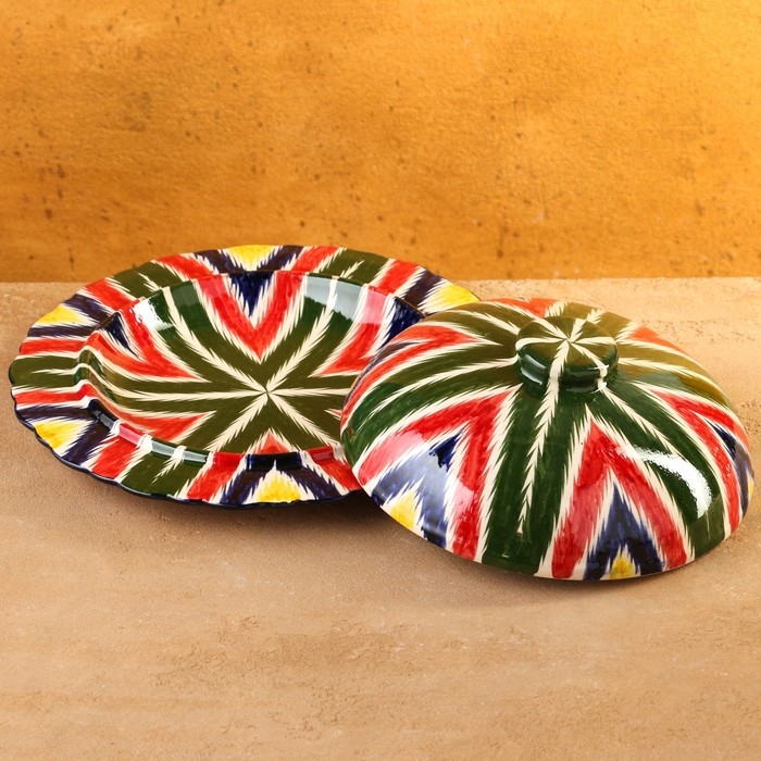 Блинница Риштанская Керамика Атлас, 24 см, Блинница Риштанская Керамика Атлас, 24 см,