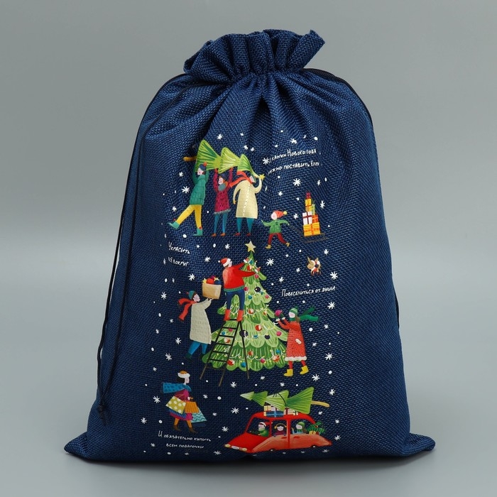 Мешок с термонаклейкой «Семья», 30 х 40 см +/- 1.5 см, Новый год