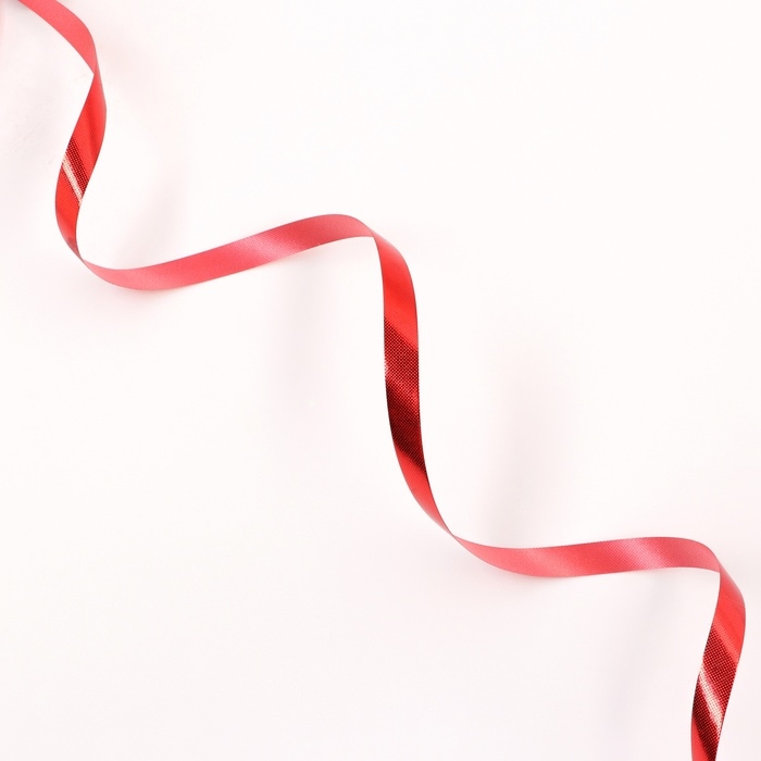 Лента для декора и подарков Лента для декора и подарков "Металл", 1,2см х 45м, красная