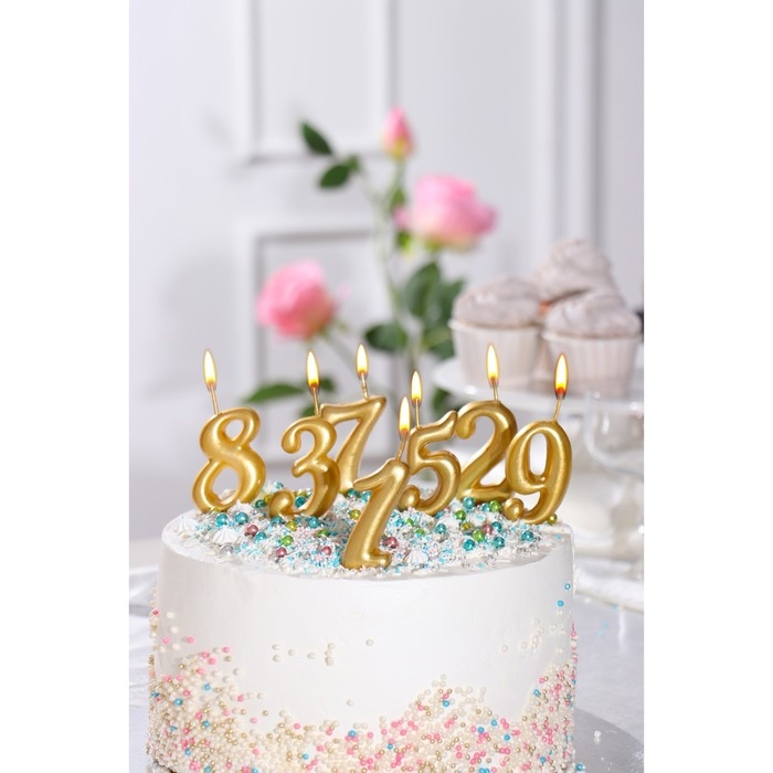 Шоу-бокс со свечами для торта  Шоу-бокс со свечами для торта "Овал ", золото, 30 шт