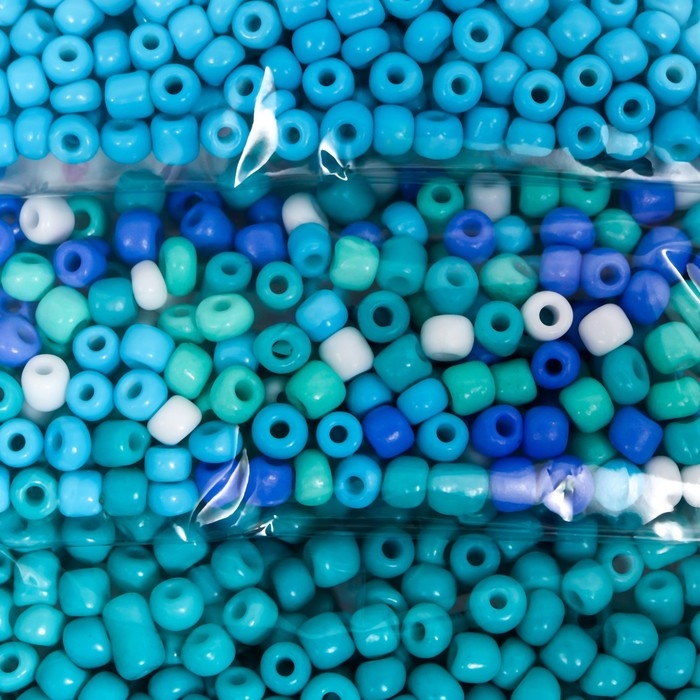 Бисер круглый 6/0   Бисер круглый 6/0  "Голубая палитра" 5 цветов х 20 гр 20х8х0,7 см