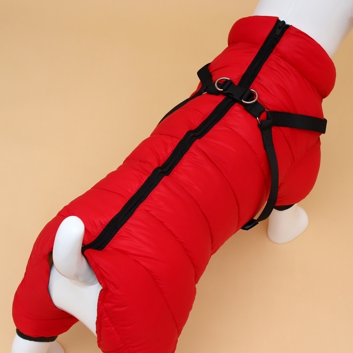 Комбинезон для собак со шлейкой Комбинезон для собак со шлейкой "Моден", размер 16 (ДС 36, ОГ 46, ОШ 35 см), красный