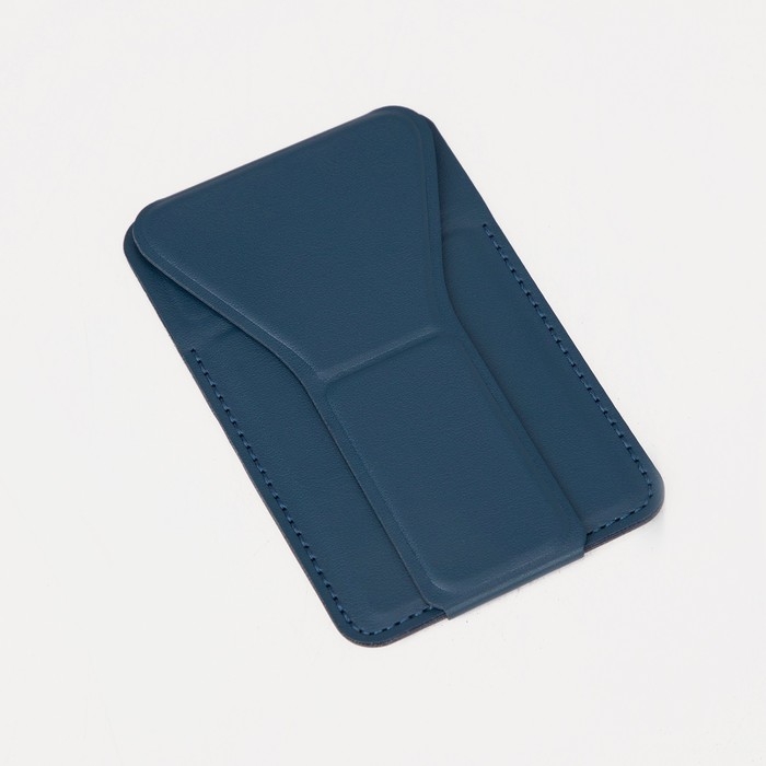 Картхолдер на телефон, искусственная кожа, цвет синий Картхолдер на телефон, искусственная кожа, цвет синий