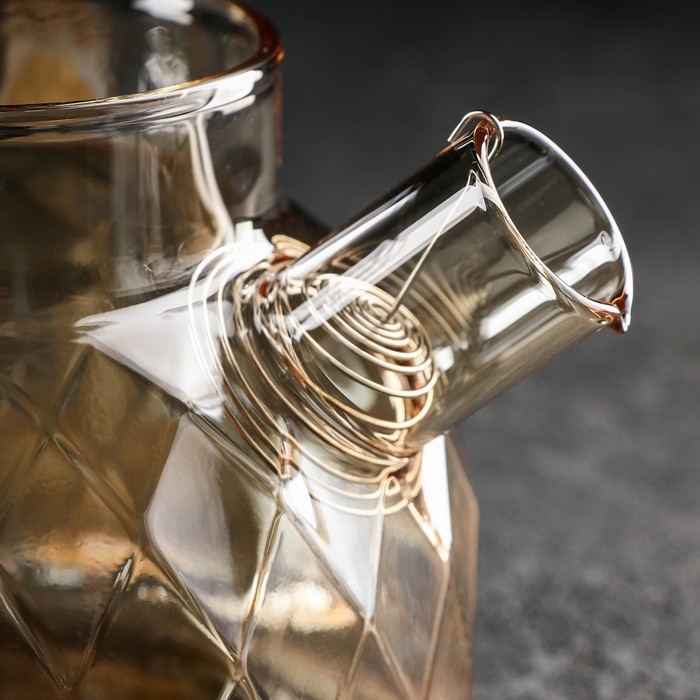 Чайник стеклянный заварочный «Круиз», 800 мл, с металлическим ситом, цвет золотой Чайник стеклянный заварочный «Круиз», 800 мл, с металлическим ситом, цвет золотой