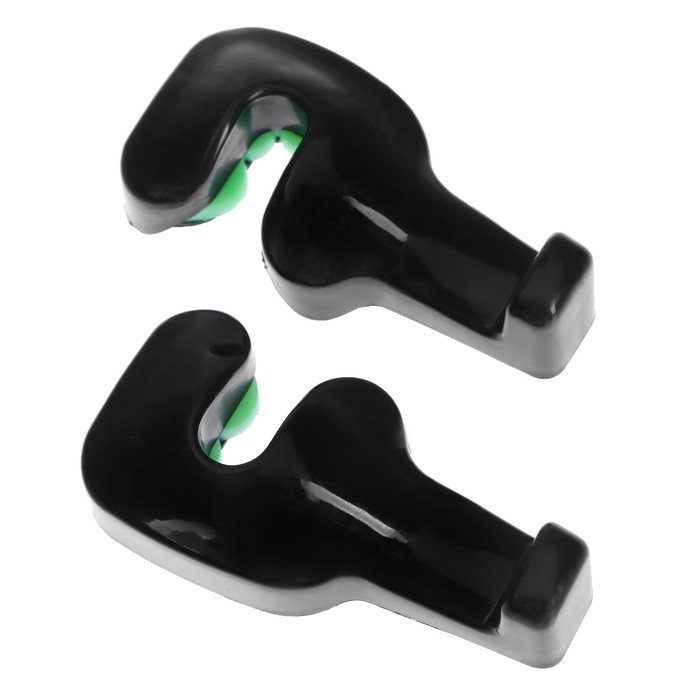 Крючок на подголовник, набор 2 шт, чёрный Крючок на подголовник, набор 2 шт, чёрный