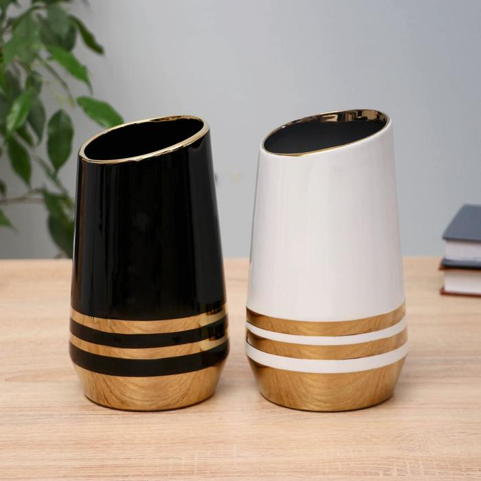 Ваза керамика Ваза керамика "Адэр" полоски, 9х19 см, микс