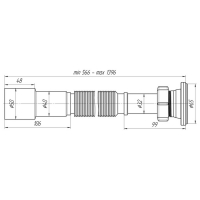 Гофросифон "АНИ Пласт" G216, 1 1/4" х 40/50 мм, удлинённый, L= 566-1396 мм