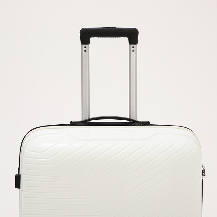 Чемодан большой 100 л (L), отдел на молнии, кодовый замок, 4 колеса, цвет белый Чемодан большой 100 л (L), отдел на молнии, кодовый замок, 4 колеса, цвет белый