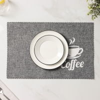 Салфетки сервировочные на стол Доляна Coffee, 4 шт, 44×29 см, цвет серый
