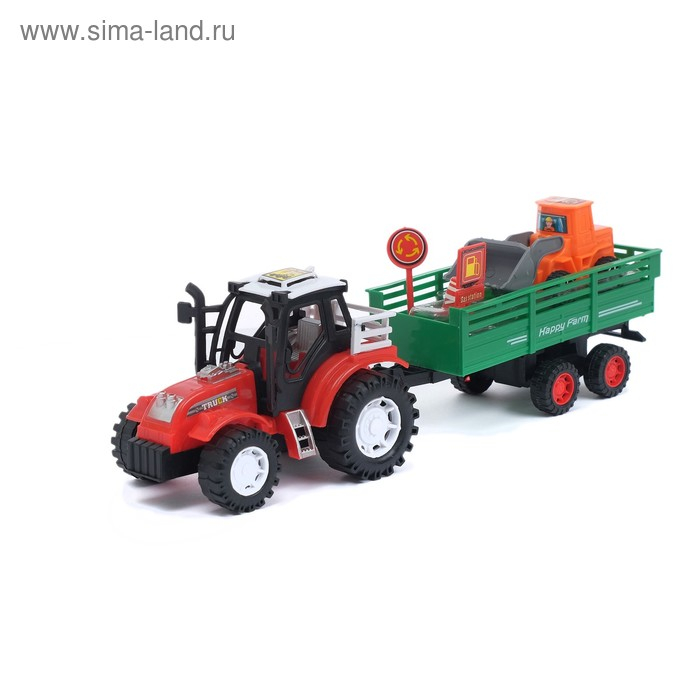 Трактор инерционный «Фермер», с прицепом, цвета МИКС Трактор инерционный «Фермер», с прицепом, цвета МИКС