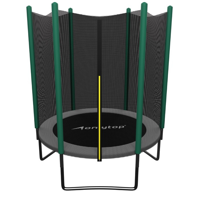 Батут ONLYTOP, d=183 см, высота сетки 150 см, цвет серый Батут ONLYTOP, d=183 см, высота сетки 150 см, цвет серый