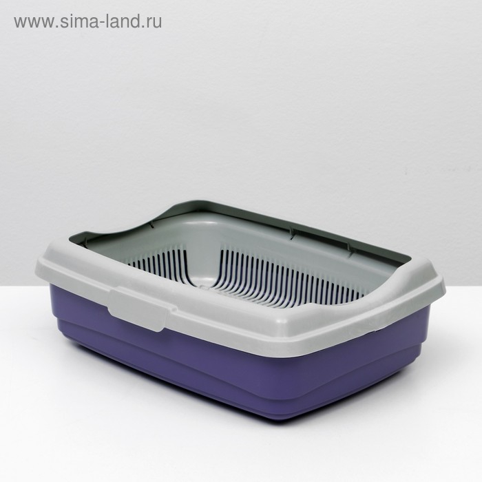 Лоток большой с сеткой и бортиком Atlantis  Лоток большой с сеткой и бортиком Atlantis "Стандарт", 43 х 33 х 12,5 см, фиолетовый,