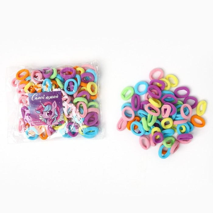 Резинки для волос «Самой нежной» набор, диаметр 2 см, 100 шт. Резинки для волос «Самой нежной» набор, диаметр 2 см, 100 шт.