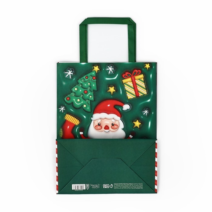 Пакет подарочный новогодний «Дед Мороз», 20 х 11 х 27.7 см, Новый год Пакет подарочный новогодний «Дед Мороз», 20 х 11 х 27.7 см, Новый год