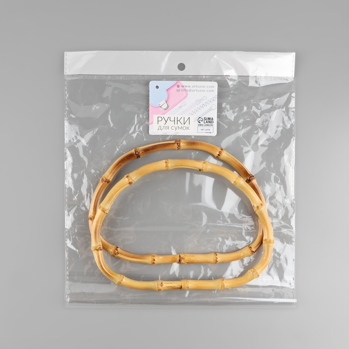 Ручки для сумки, 2 шт, бамбук, 17 × 12 см, толщина 0,8 см Ручки для сумки, 2 шт, бамбук, 17 × 12 см, толщина 0,8 см