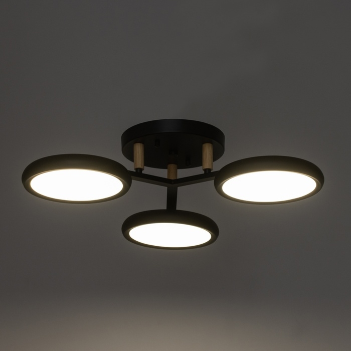 Люстра Люстра "Алис" 3хLED 72Вт 3000-6000К черный 52х52х13 см