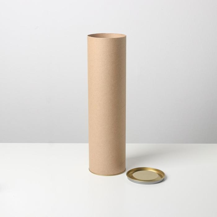 Тубус 92х340 мм (320 мм внутренняя высота),плотный картон, металлическая крышка Тубус 92х340 мм (320 мм внутренняя высота),плотный картон, металлическая крышка