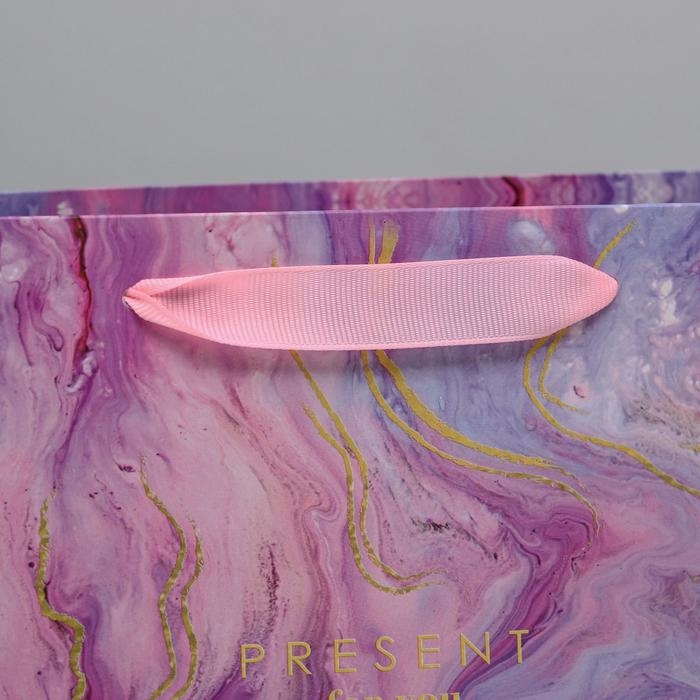 Пакет подарочный ламинированный горизонтальный, упаковка, &laquo;Разводы&raquo;, MS 23 х 18 х 10 см