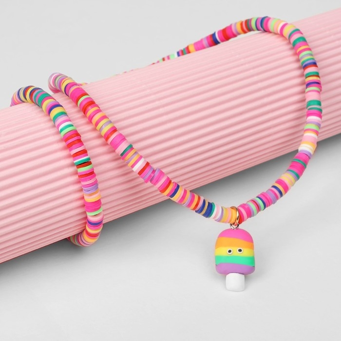 Набор детский «Выбражулька» 2 предмета: бусы, браслет, эскимо, цветной Набор детский «Выбражулька» 2 предмета: бусы, браслет, эскимо, цветной