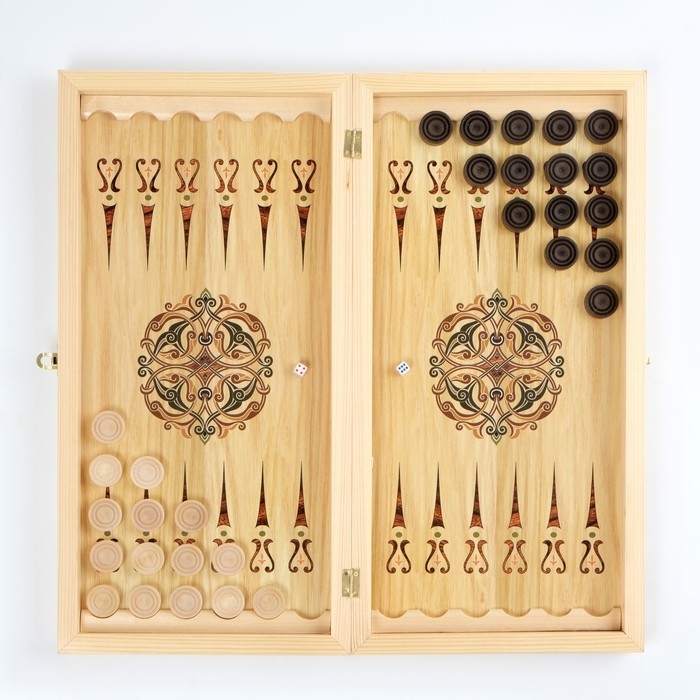 Настольные игры 3 в 1 Настольные игры 3 в 1 "Морские": шахматы, шашки, нарды, деревянные, большие 50 х 50 см