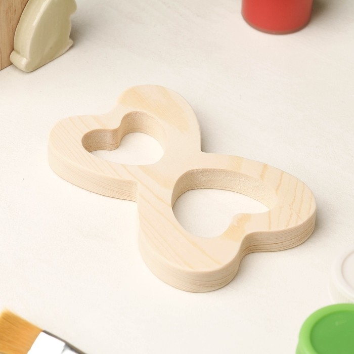 Заготовка для творчества Заготовка для творчества "Восьмерка из сердечек", 6,9 х 10 х 1,2 см, сосна