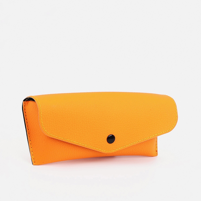 Футляр для очков на кнопке, длина 17 см, цвет оранжевый Футляр для очков на кнопке, длина 17 см, цвет оранжевый