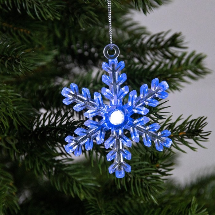 Ёлочная игрушка «Снежинка», от батареек, свечение мульти (RGB) Ёлочная игрушка «Снежинка», от батареек, свечение мульти (RGB)