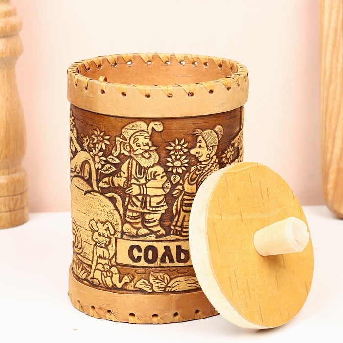 Туес «Деревня ", соль, 10 х 10 х 14 см