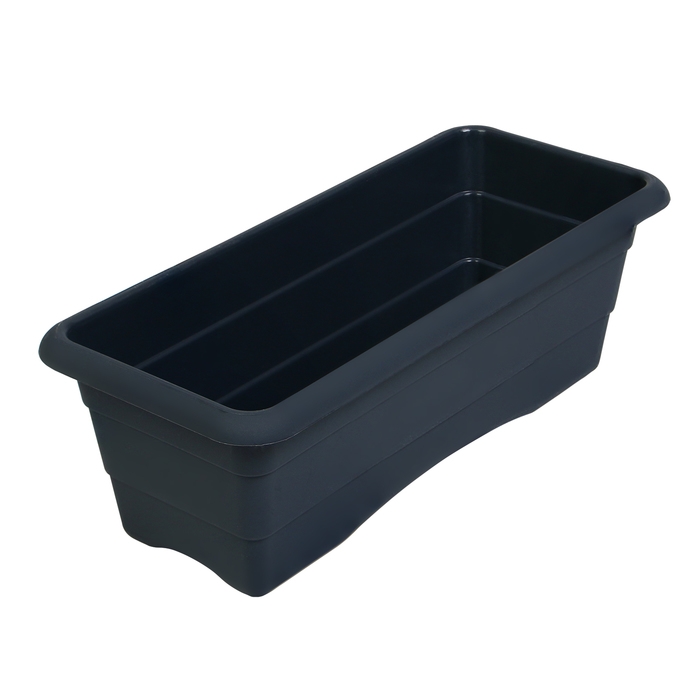 Ящик для цветов, 40 × 16/10 × 14 см, 6 л, графит Ящик для цветов, 40 × 16/10 × 14 см, 6 л, графит