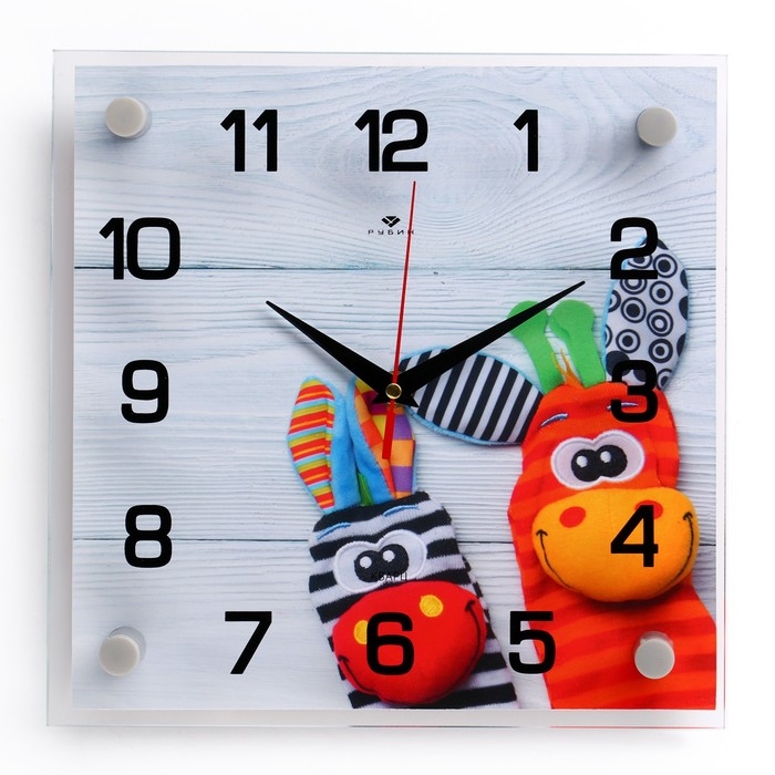 Часы настенные, интерьерные  Часы настенные, интерьерные "Забавные зверюшки", бесшумные, 25 х 25 см