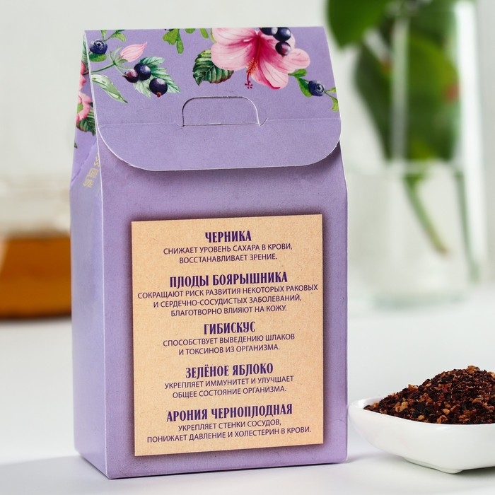 Ягодно-травяной чай «Любимой маме»: черника, плоды боярышника, гибискус, зелёное яблоко, арония черноплодная, 50 г. Ягодно-травяной чай «Любимой маме»: черника, плоды боярышника, гибискус, зелёное яблоко, арония черноплодная, 50 г.