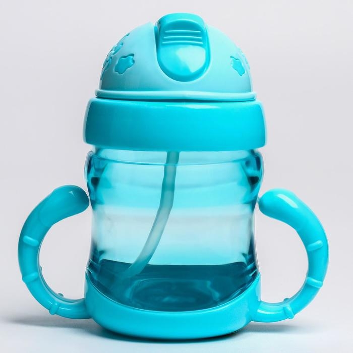 Поильник детский с силиконовой трубочкой, 150 мл., с ручками, цвет МИКС Поильник детский с силиконовой трубочкой, 150 мл., с ручками, цвет МИКС