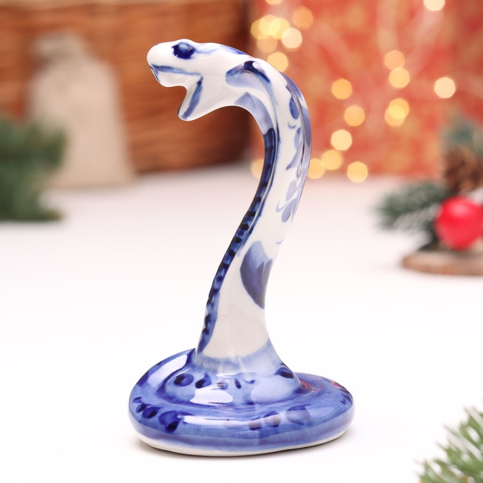 Сувенир Сувенир "Змея", №18, гжель, 7 см